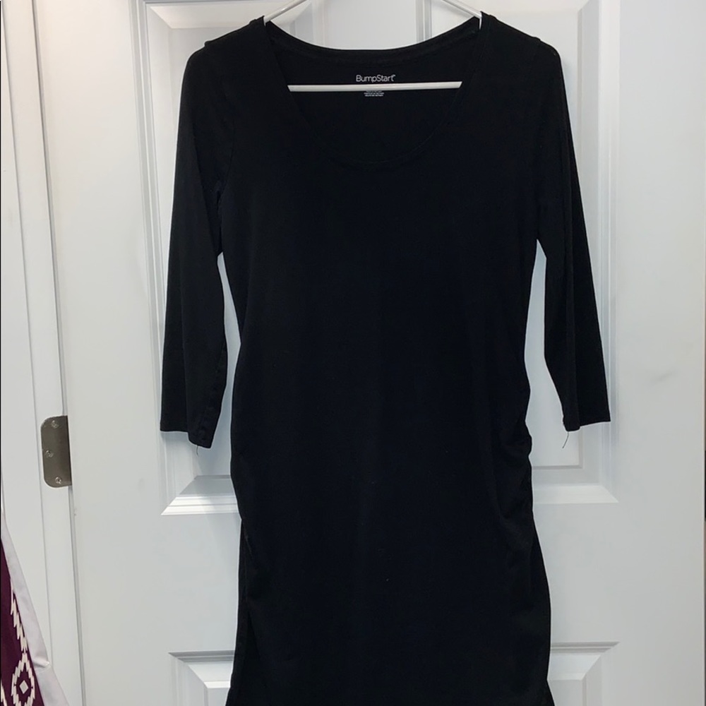 Black stretchy maternity dress